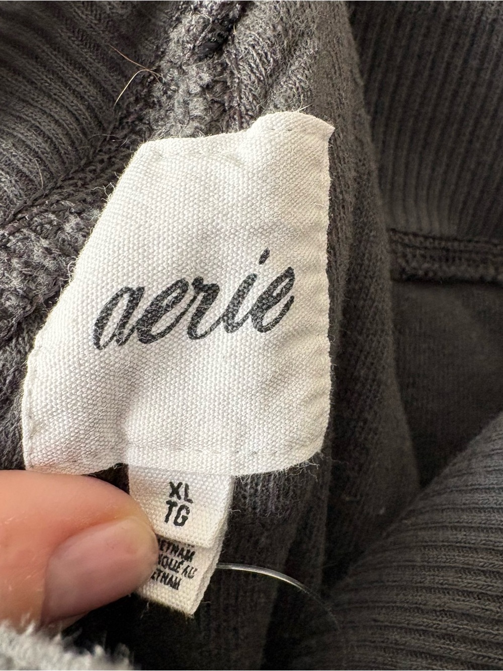 aerie Dark Charcoal Zip-Front Fleece Joggers - Picture 2 of 4